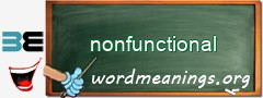 WordMeaning blackboard for nonfunctional
